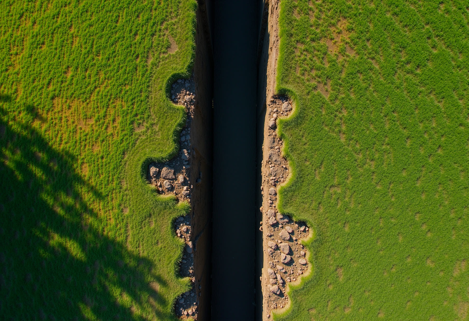 Trench cut straight and square